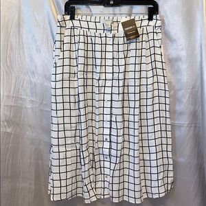 Grid Print Midi Skirt